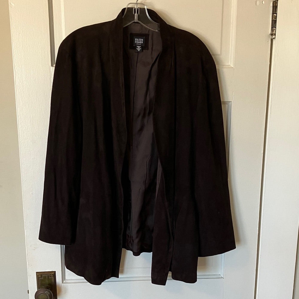 Eileen Fisher chocolate brown Suede Jacket
